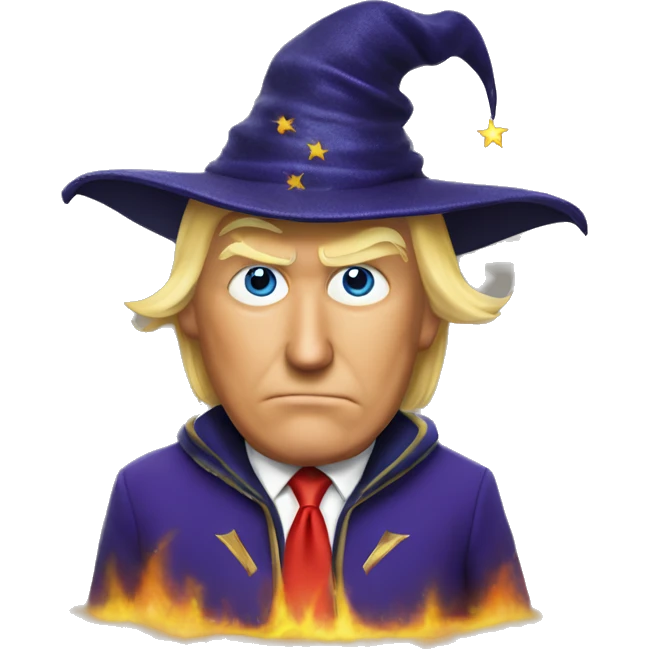 donald trump with a sorcerer hat emoji