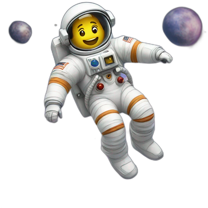 Floating astronaut emoji