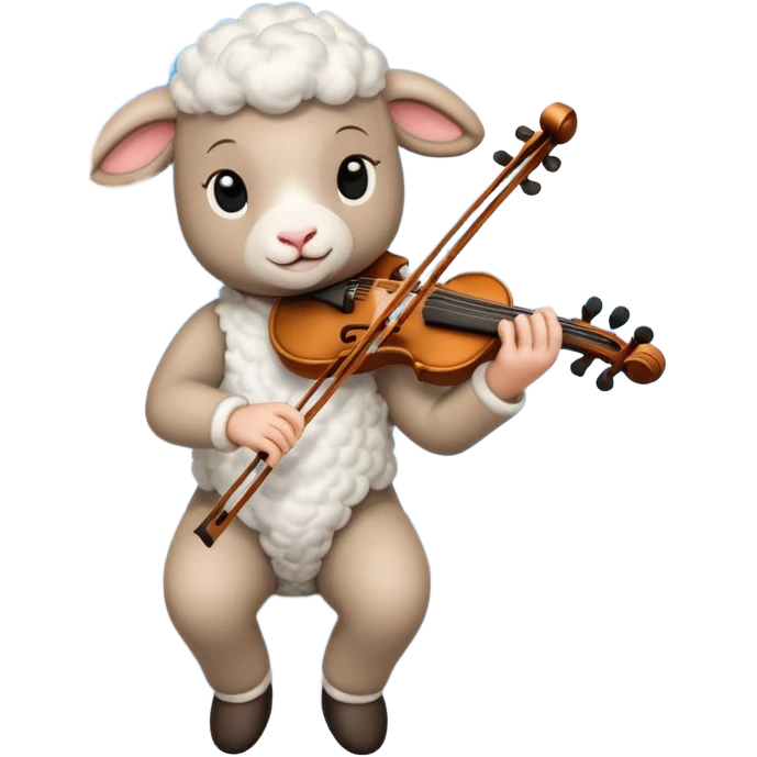 A lamb in the clouds playing a violin  emoji