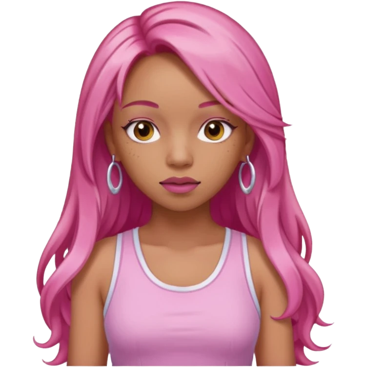 Ice Spice, Rapper (b.2000) with long ginger hair, pink hair emoji
