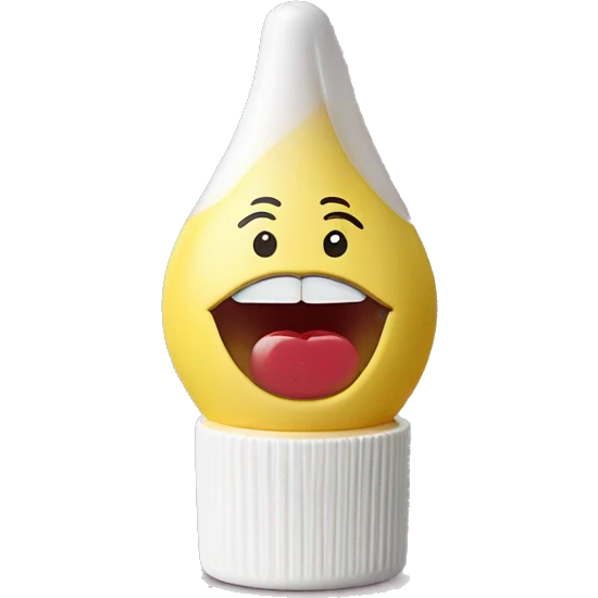Squeeze lip balm with white screw off cap emoji