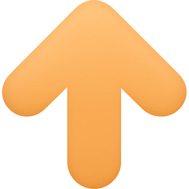 up arrow, playful and rounded, no text emoji