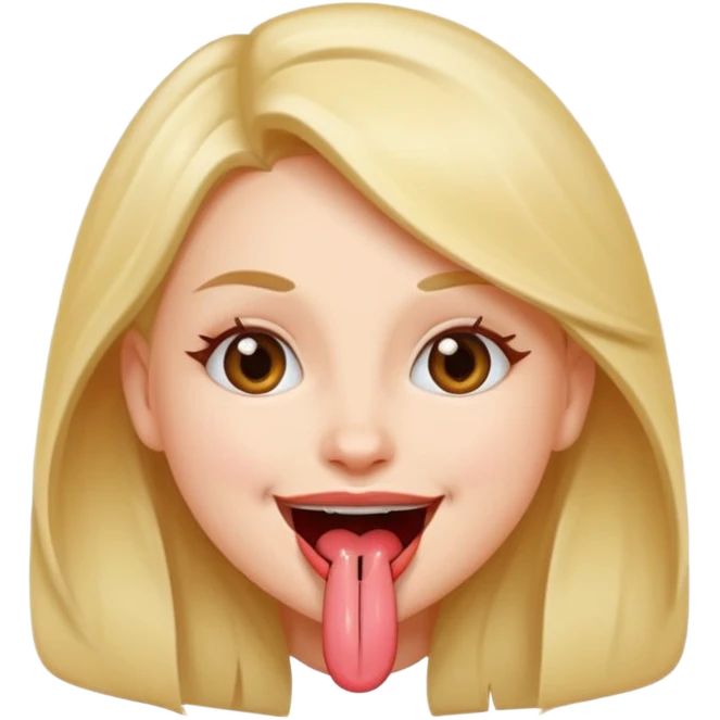 girl naked tongue emoji