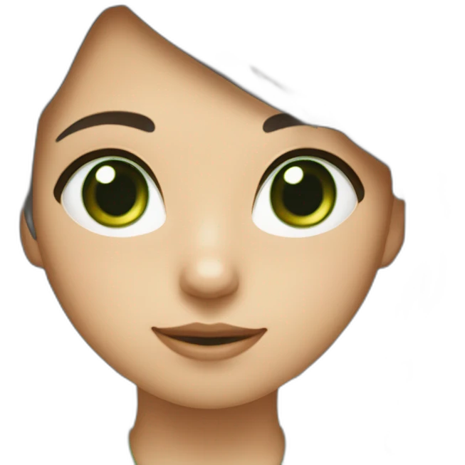 Fille fait un câlin à un chat gris aux yeux vert emoji