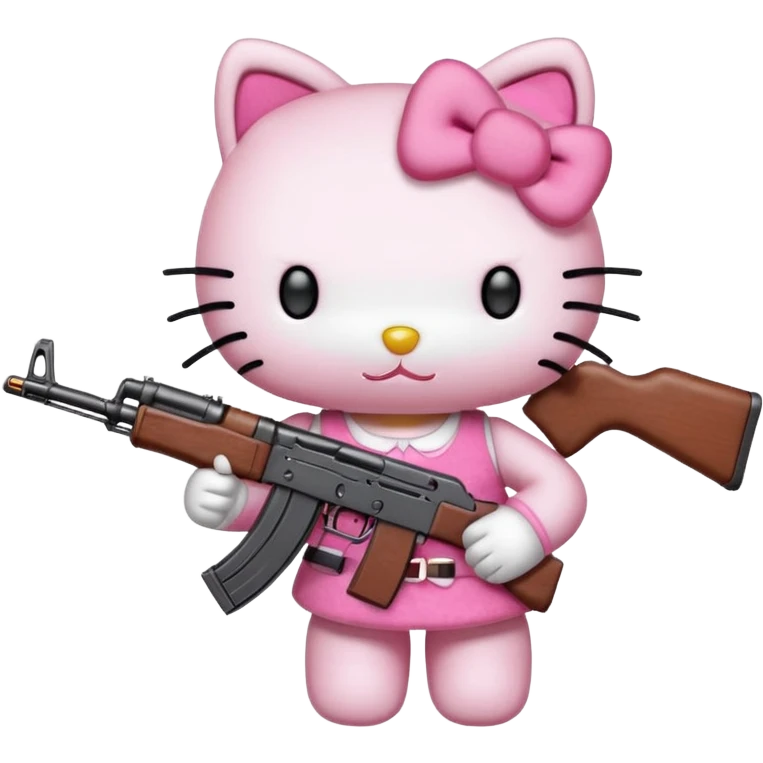  hello kitty with a ak47 emoji