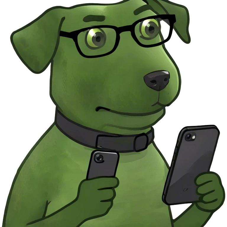 Dog with phone emoji