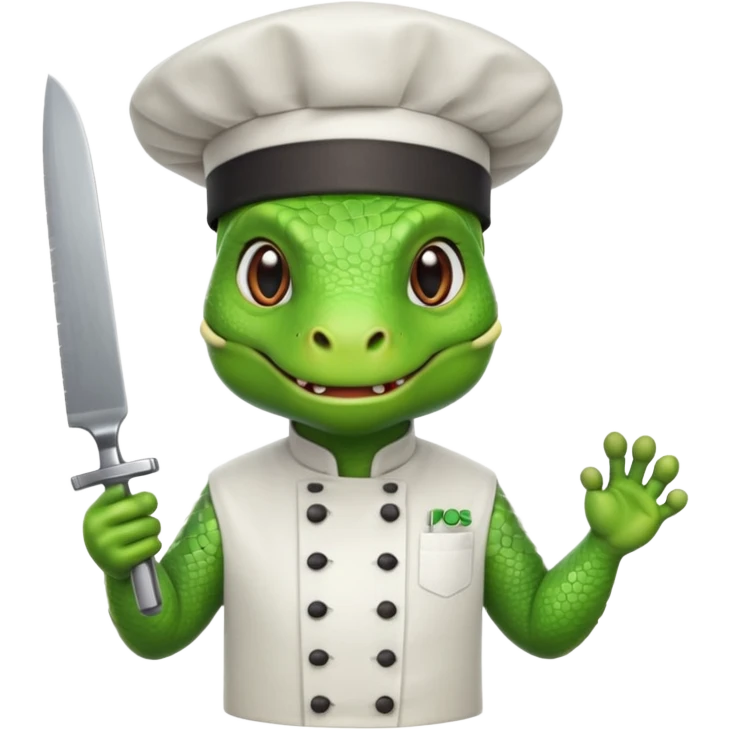 iguana chef with counter emoji