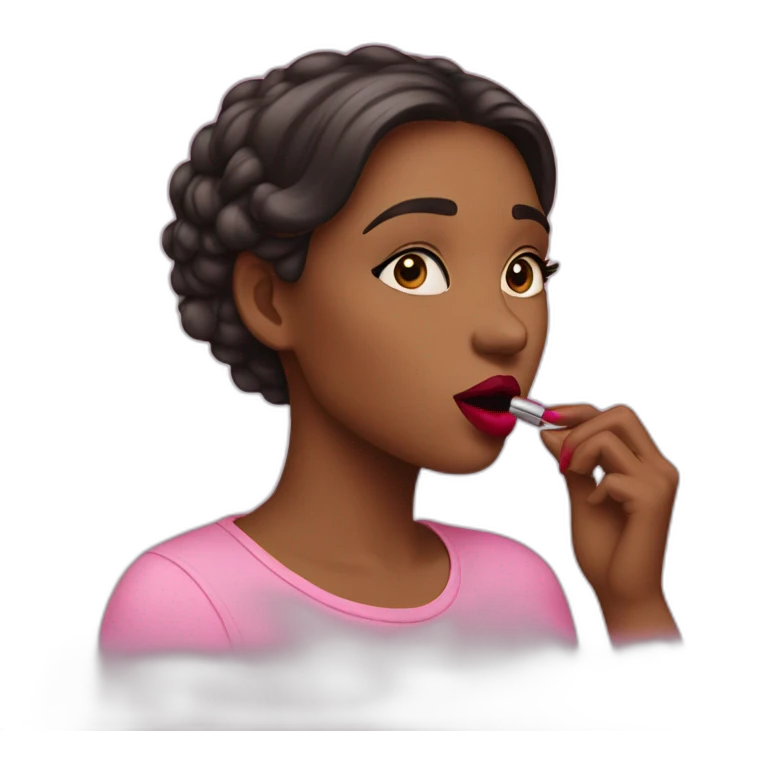 Girl putting lipstick on emoji