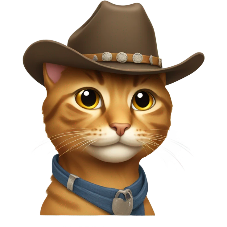Cat wearing a cowboy hat emoji