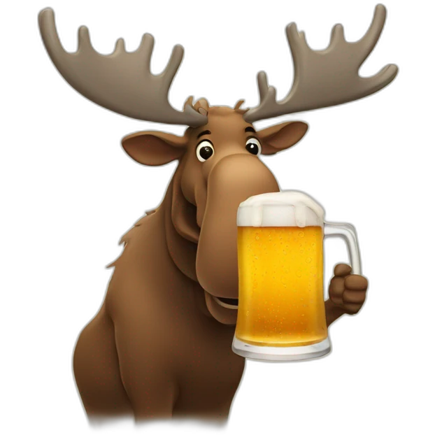 Moose with beer emoji