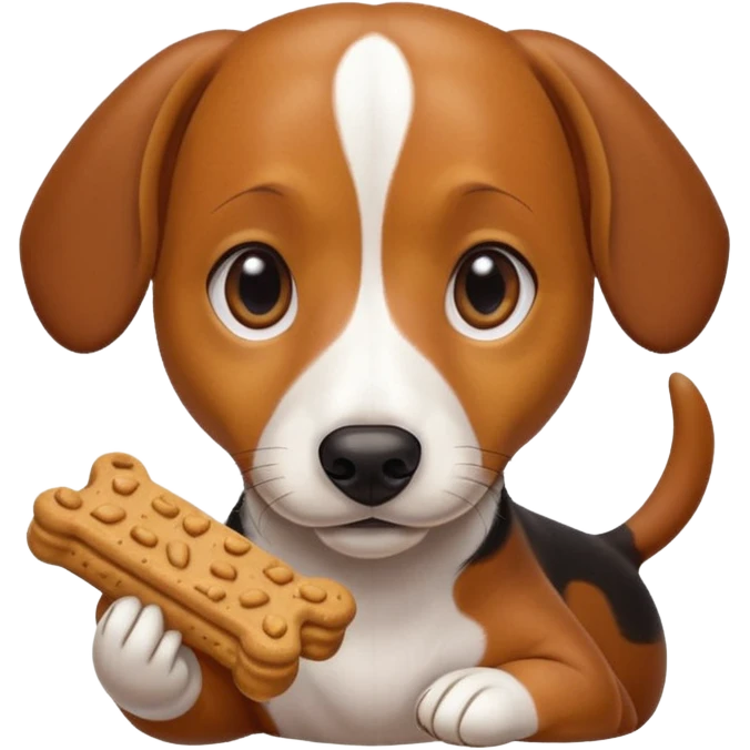 beagle dachshund mix with a treat emoji