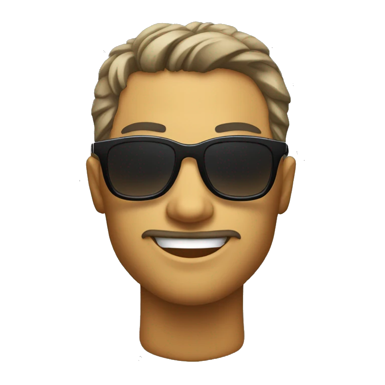 Torso hombre cabello negro de lado con gafas de sol pulgar arriba emoji