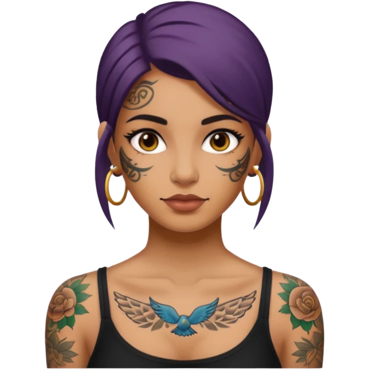 women with tatoos and hightlight that tatoos emoji