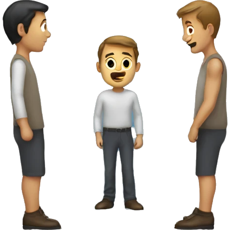  a man looking at a mirror and seeing a human  emoji