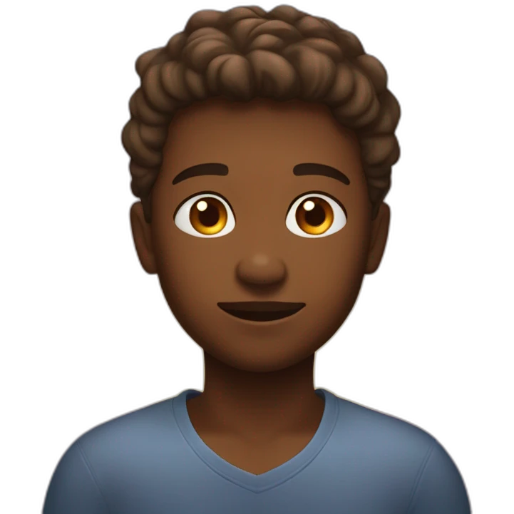 un garçon face à un magnifique coucher de soleil emoji
