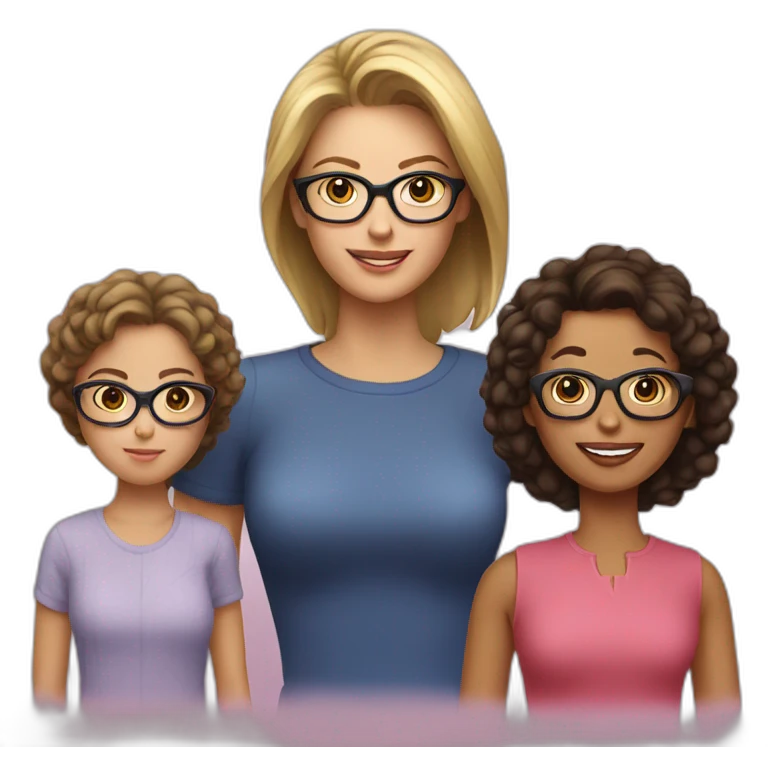 Girl with Greg hair and a mom of a Cindy with glasses emoji