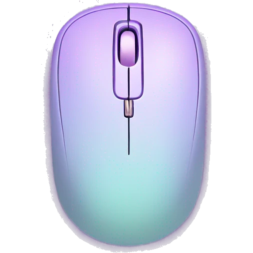 pastel purple computer mouse with with accents  emoji