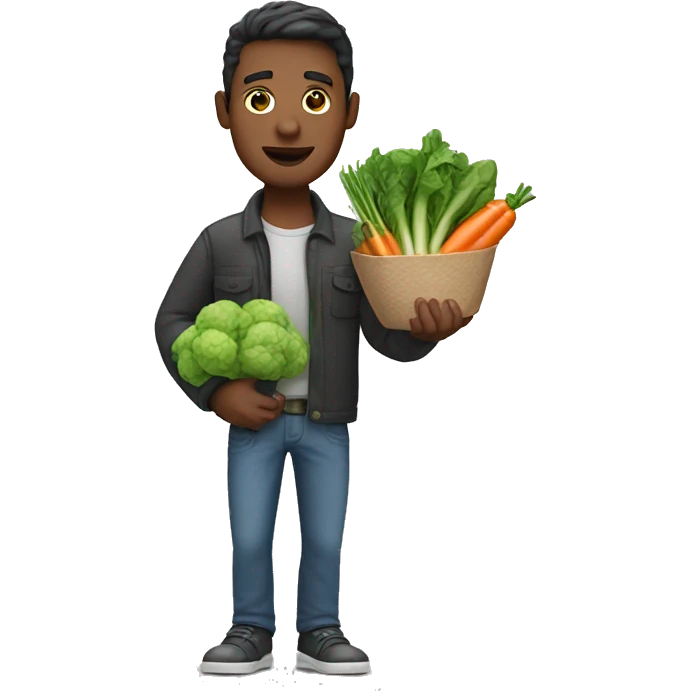 Man holding vegetables emoji