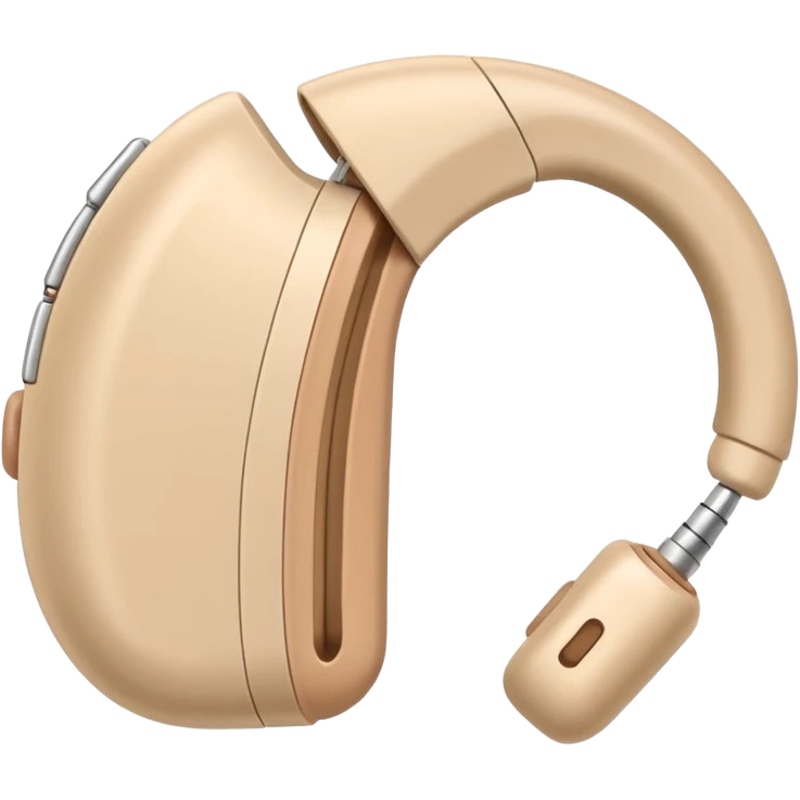 Telinga aid, hearing aid color beinge tapi earmold color white  emoji