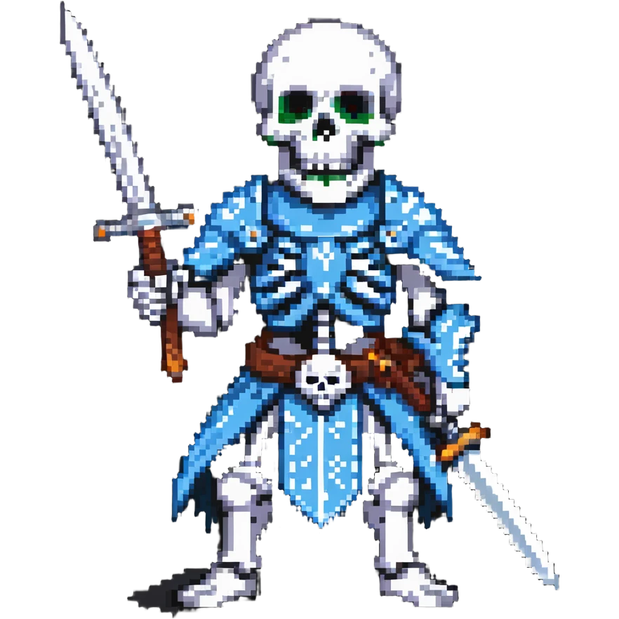 skeleton warrior raising sword victoriously emoji