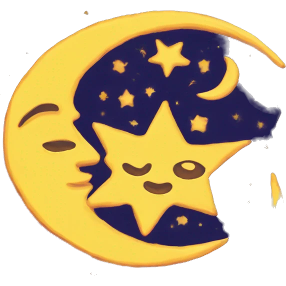 90s sun moon stars emoji