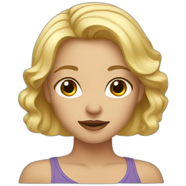 blonde woman with brown eyes emoji