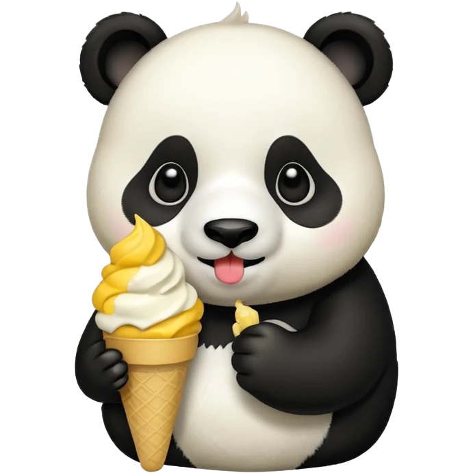 Panda eating mango icecream emoji
