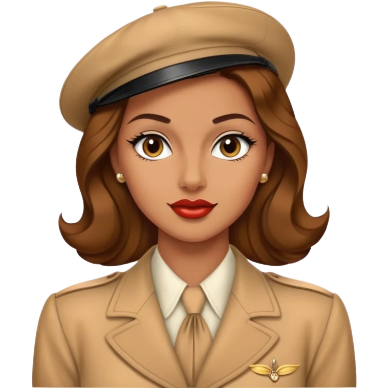 Beautiful woman in 1940’s woman fashion look emoji