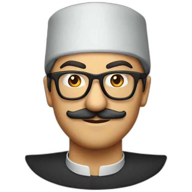 ottoman pasha wearing glasses and fez emoji