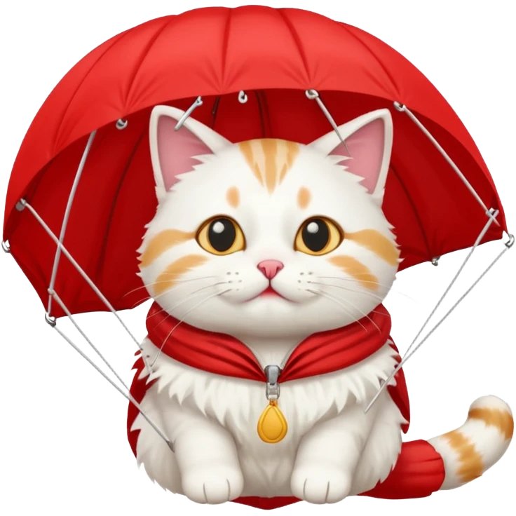 runny nose cat with red parachute emoji