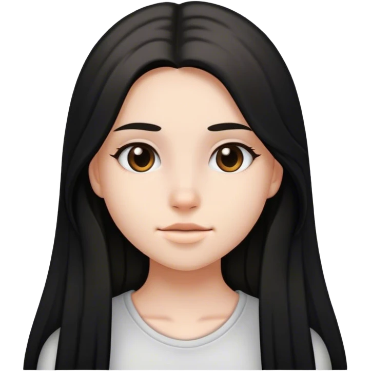 Teen girl with a black,smooth and long hair  emoji