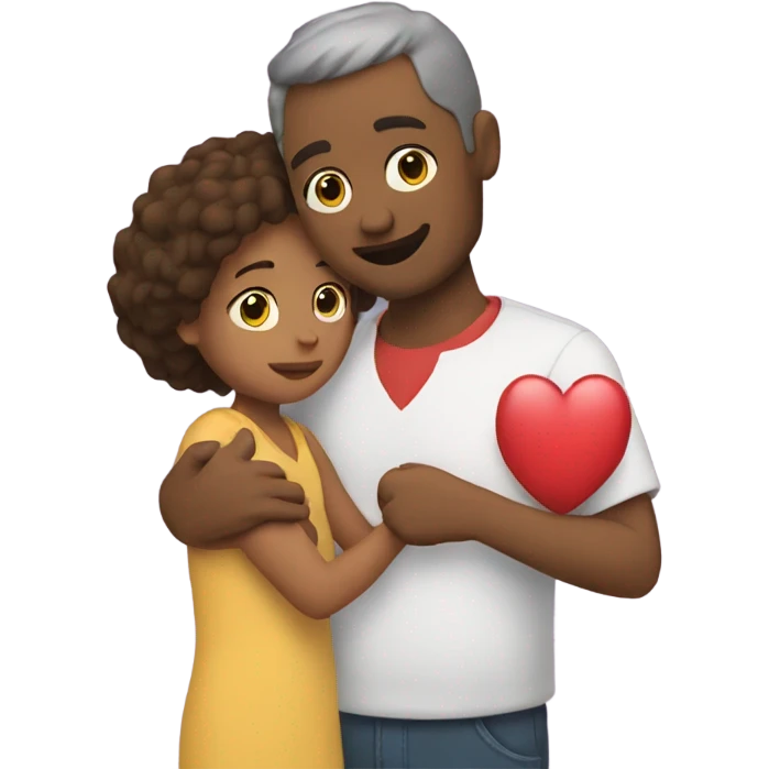 Father holds her heart in her arm emoji