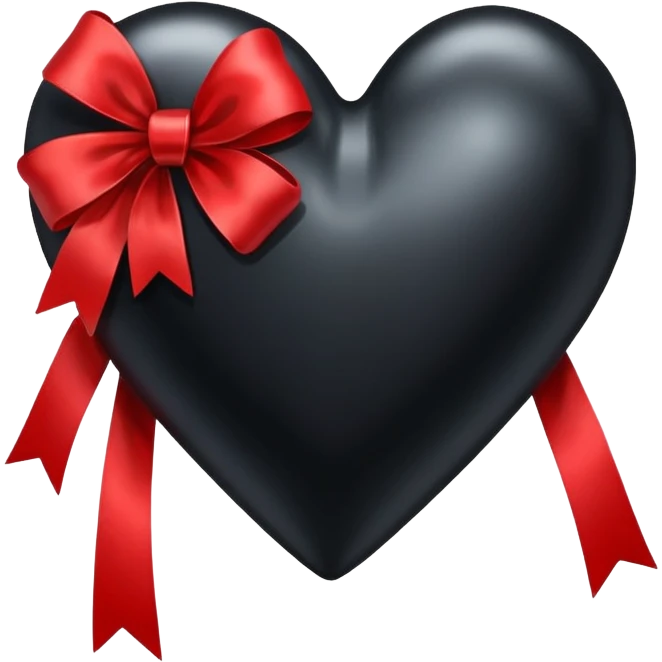 black heart with a red bow wrapped around emoji