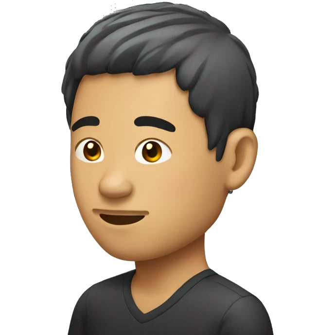 an Asian man with a riff cut emoji