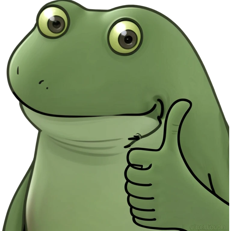 Frog with thumbs up emoji