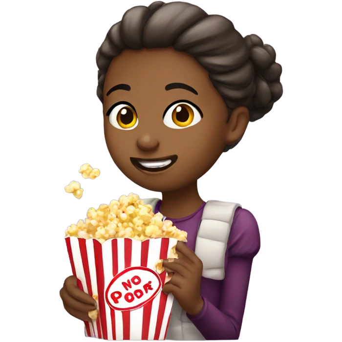 Girl eating popcorn  emoji