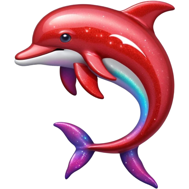red glitter dolphin emoji