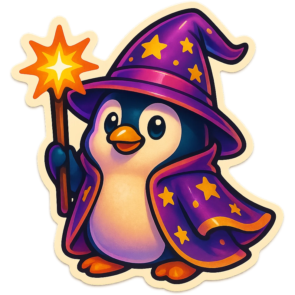 Penguin Wizard emoji