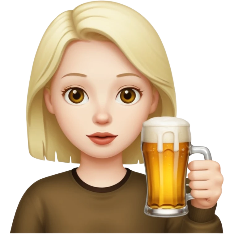 pooring beering into mouth emoji