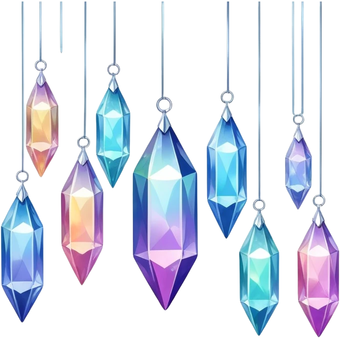Iridescent big giant glistening glossy sparkly shiny glittery hanging crystals decorations emoji