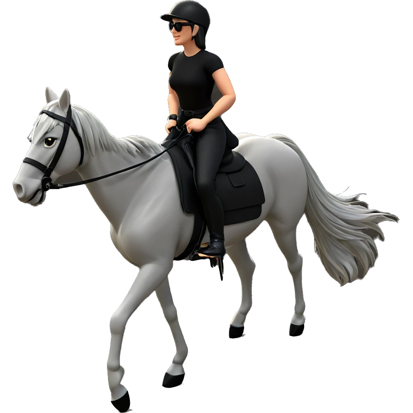 rider in black attire emoji