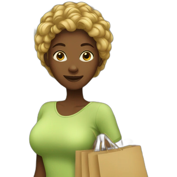 african lady shopping emoji