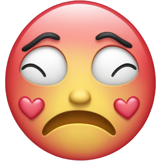 Crying face with hearts on face emoji