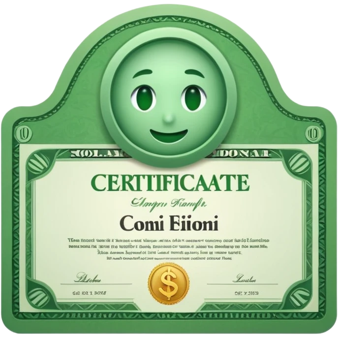 dollar certificate emoji