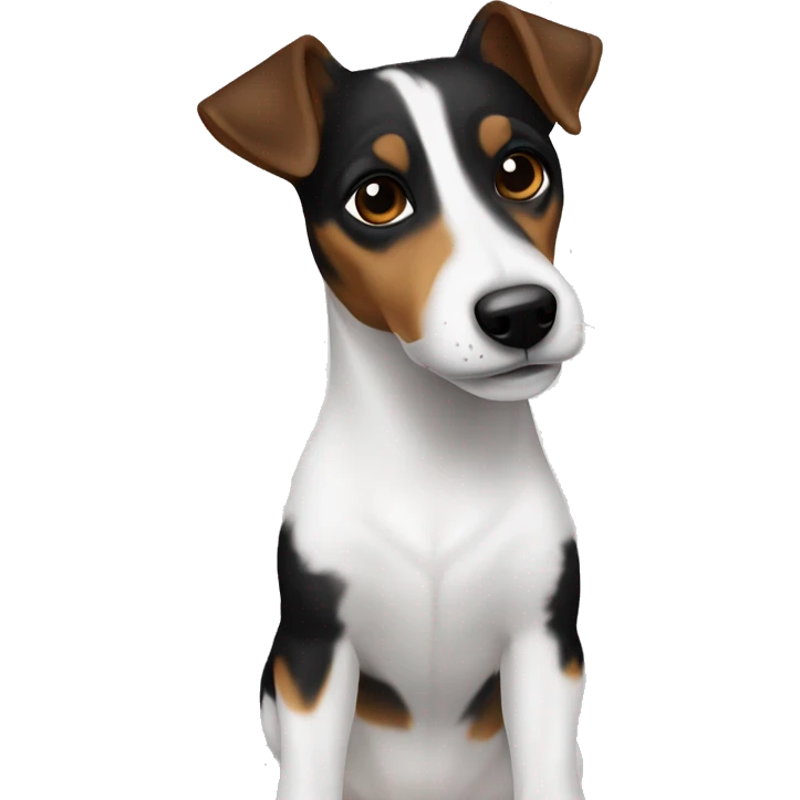 All Black Only Jack Russell Terrier no brown emoji