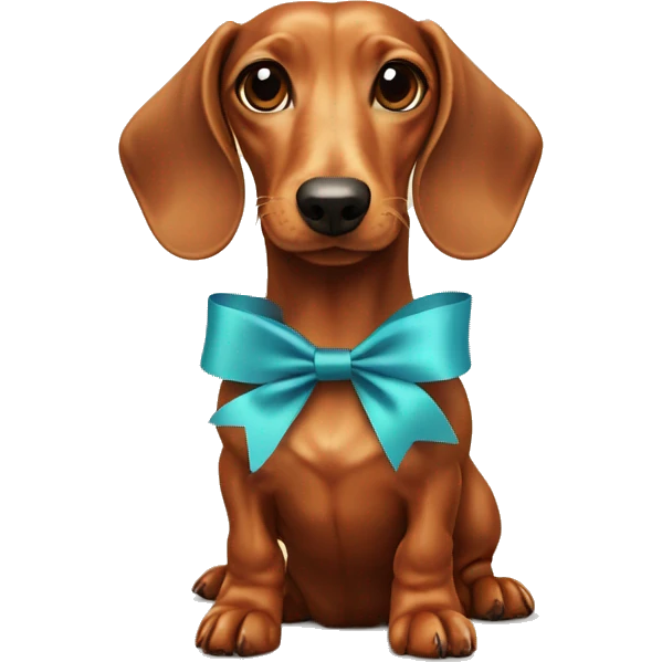 Dachshund dog with a ribbon  emoji