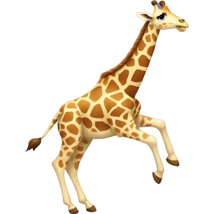 Giraffe running energetically with legs in motion. emoji