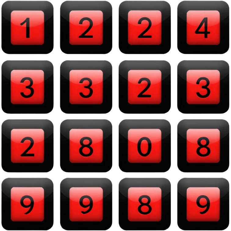 Red numbers in black squares emoji