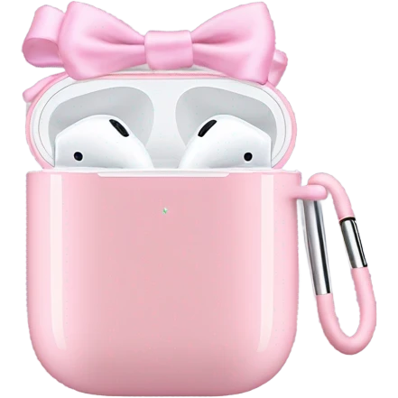 Pink Airpods Max with small Pink bows emoji