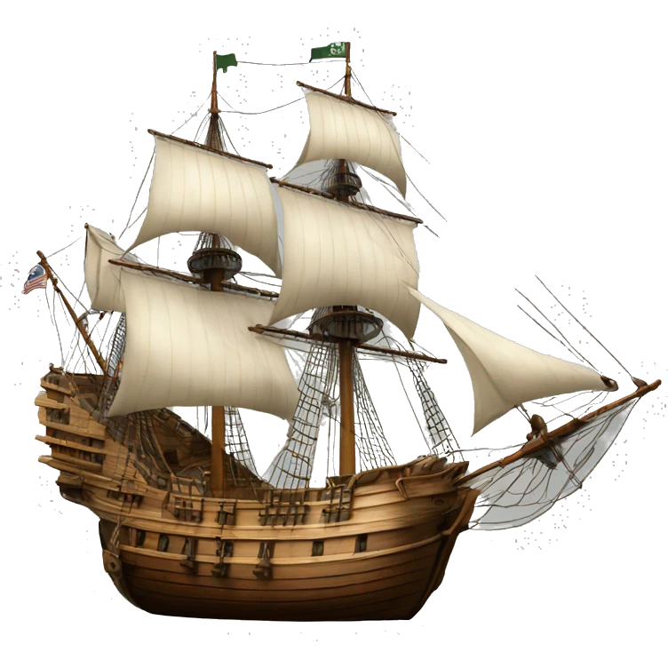 realistic mayflower ship, clear background emoji